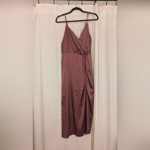 ASTR The Label satin Slip Mauve Midi Dress